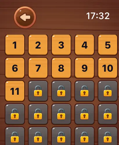 Viper Maze level on Apple Watch with rocks, frogs, and mice